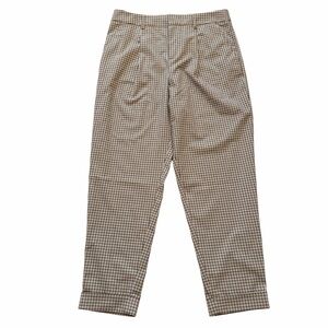 Banana Republic White with Black/Tan Check Single Pleat. Front Trouser Pant 12L